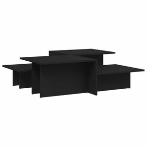 vidaXL 2 db fekete szerelt fa dohányzóasztal kép