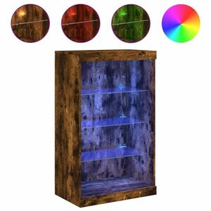 vidaXL füstös tölgy színű tálalószekrény LED-ekkel 60, 5 x 37 x 100 cm kép