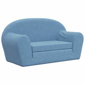 vidaXL 2 személyes kék puha plüss gyerek kanapéágy kép