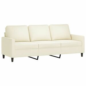vidaXL 3 személyes krémszínű bársony kanapé 180 cm kép