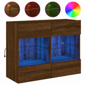 vidaXL barna tölgyszínű fali TV-szekrény LED-del 78, 5x30x60, 5 cm kép
