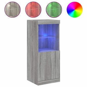 vidaXL szürke sonoma színű tálalószekrény LED-ekkel 41 x 37 x 100 cm kép