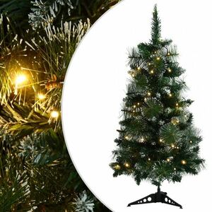 vidaXL zöld PVC megvilágított műkarácsonyfa állvánnyal 90 cm kép