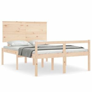 vidaXL tömör fa ágy időseknek fejtámlával 120x200 cm kép