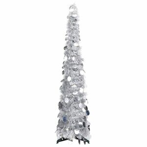 vidaXL ezüstszínű pop-up PET műkarácsonyfa 120 cm kép