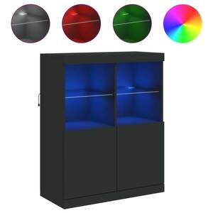 vidaXL fekete tálalószekrény LED-világítással 81 x 37 x 100 cm kép