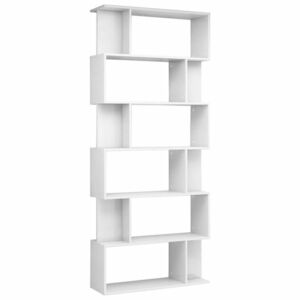 vidaXL magasfényű fehér könyvszekrény/térelválasztó 80 x 24 x 192 cm kép