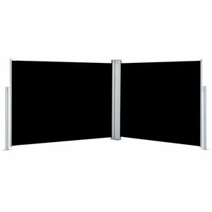 vidaXL fekete behúzható oldalsó napellenző 140 x 1000 cm kép