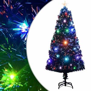 vidaXL száloptikás megvilágított karácsonyfa állvánnyal 120 cm kép