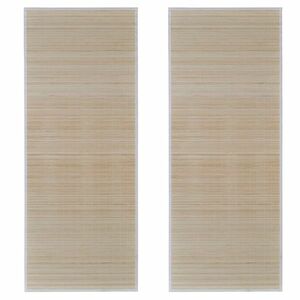 vidaXL 2 db téglalap alakú természetes bambuszszőnyeg 120 x 180 cm kép