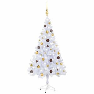 vidaXL megvilágított műkarácsonyfa 380 ággal gömb szettel 150 cm kép