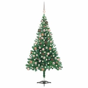 vidaXL megvilágított műkarácsonyfa 564 ággal gömb szettel 180 cm kép