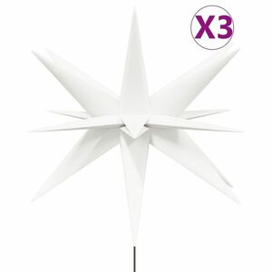 vidaXL 3 db összecsukható tüskés fehér karácsonyi lámpa LED-del 35 cm kép