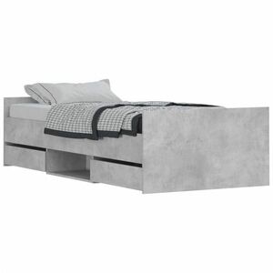 vidaXL betonszürke ágykeret fej- és lábtámlával 90 x 190 cm kép