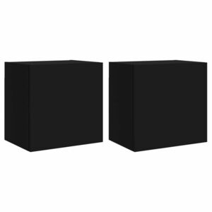 vidaXL 2 db fekete szerelt fa fali TV-szekrény 40, 5 x 30 x 40 cm kép