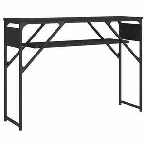 vidaXL fekete szerelt fa tálalóasztal polccal 105x30x75 cm kép