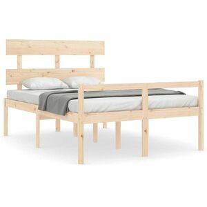 vidaXL tömör fa ágy időseknek fejtámlával 140x190 cm kép