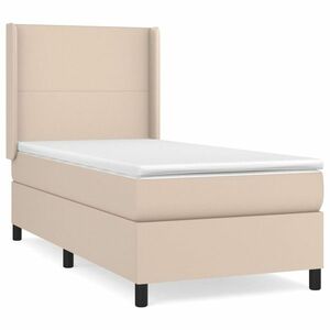vidaXL cappuccino színű műbőr rugós ágy matraccal 80 x 200 cm kép