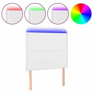 Fehér műbőr led-es fejtámla 90x5x118/128 cm kép