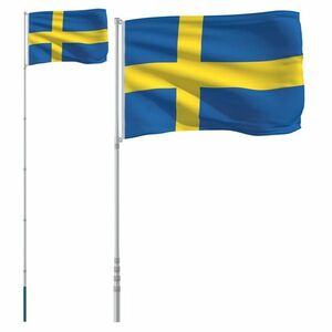 vidaXL svéd alumínium zászló és rúd 5, 55 m kép