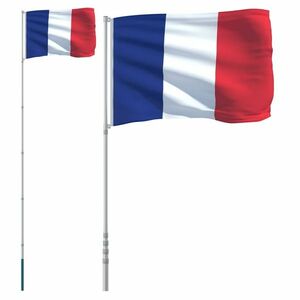 vidaXL francia alumínium zászló és rúd 5, 55 m kép