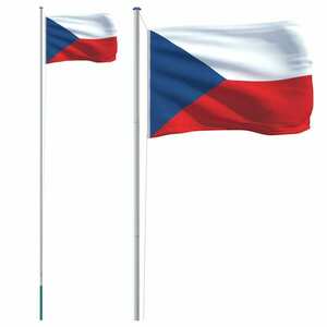 vidaXL alumínium cseh zászló és rúd 6, 23 m kép