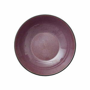 Premium lila-fekete agyagkerámia szervírozó tányér, ø 20 cm - Bitz kép