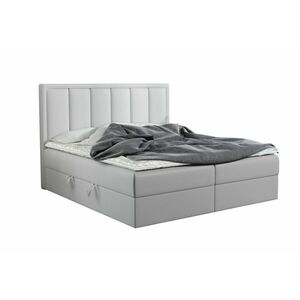 FRANIA kárpitozott boxspring ágy, 160x200, fehér öko-bőr kép