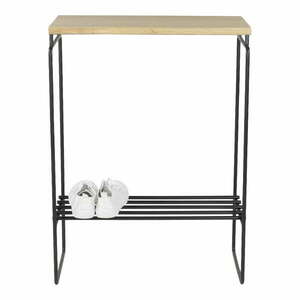 Fekete-natúr színű konzolasztal tölgyfa asztallappal 29x57 cm Clint – Spinder Design kép