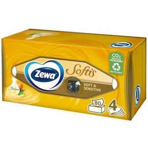Zewa Softis Soft&Sensitive 4 rétegű dobozos Papír zsebkendő 80db kép