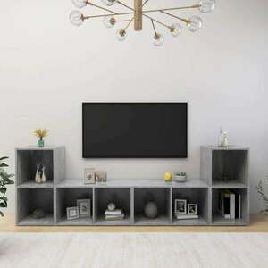 vidaXL 4 db betonszürke forgácslap TV-szekrény 72 x 35 x 36, 5 cm kép