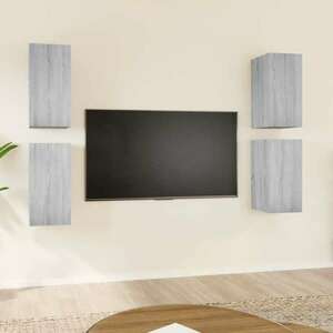 vidaXL 4 db szürke sonoma színű szerelt fa TV-szekrény 30, 5x30x60 cm kép
