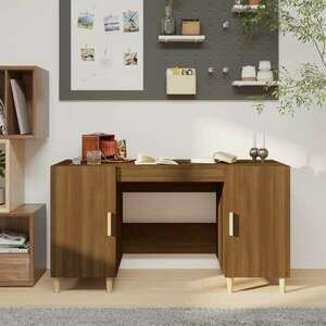 vidaXL barna tölgyszínű szerelt fa íróasztal 140 x 50 x 75 cm kép