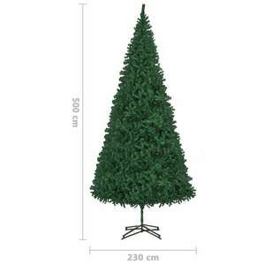 vidaXL zöld műkarácsonyfa LED-del és gömbszettel 500 cm kép