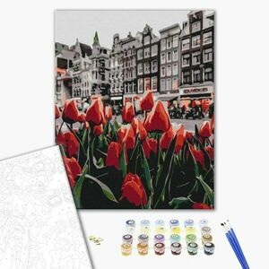 Festés szám szerint tuplipánok Amszterdamban kép
