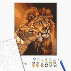Festés szám szerint szerelmes oroszlánok kép