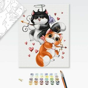 Festés szám szerint gyerekeknek szerelmes macskák kép
