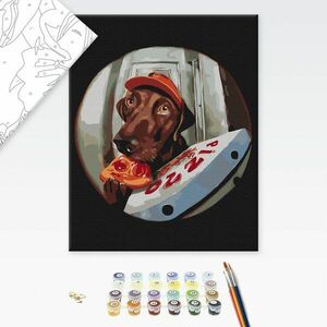 Festés szám szerint kutya pizzával kép