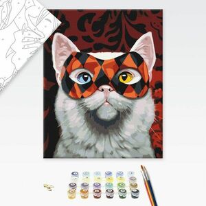 Festés szám szerint macska álarccal kép