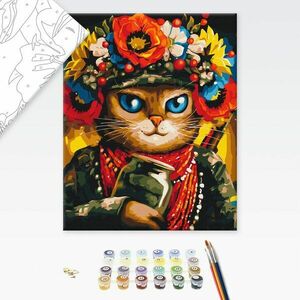 Festés szám szerint merész macska koszorúval kép