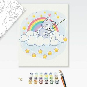 Festés szám szerint gyerekeknek macska a felhőn kép
