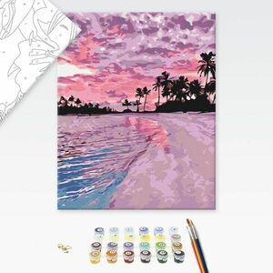 Festés szám szerint rózsaszín naplemente kép