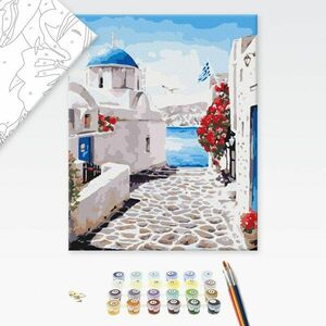 Festés szám szerint romantikus Santorini kép