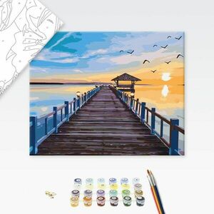 Festés szám szerint híd a naplementéhez kép