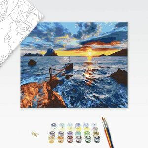 Festés szám szerint táj a naplementében kép