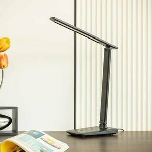 Lindby Leontina LED asztali lámpa, fekete, CCT kép