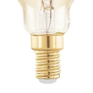 LED lámpa E14 4W P45 2, 000K izzószál borostyán színű, fényerőszabályozható kép
