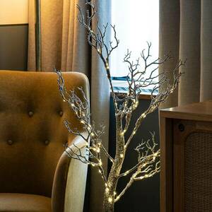 Tora Tree LED fa, barna/fehér hóval borított kép