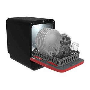 Bob Daan Tech kompakt mini asztali mosogatógép (piros-fekete) kép