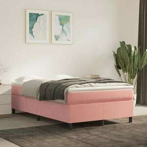 vidaXL rózsaszín bársony rugós ágykeret 120 x 200 cm kép